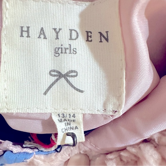 Hayden LA Girls Pink Sherpa Fleece Full Zip Jacket size 13 / 14 - Picture 7 of 8